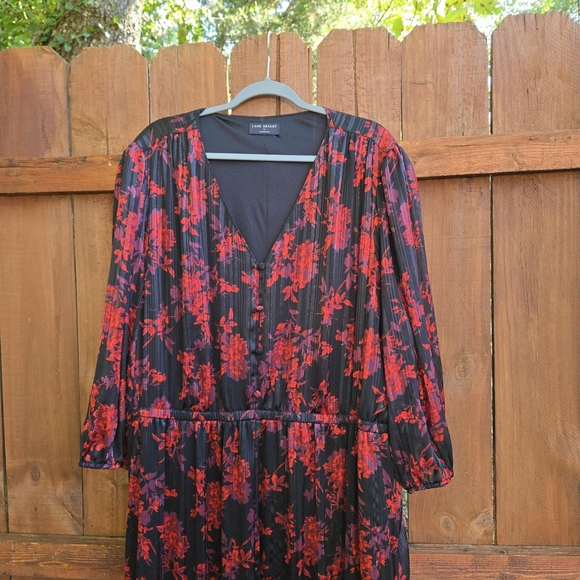 Lane Bryant Romantic Red Floral Maxi Dress, Size 24 - Picture 10 of 15